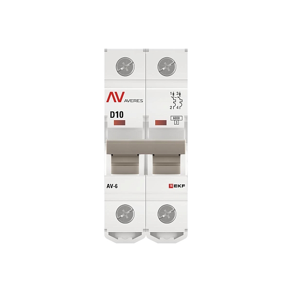 Выключатель автоматический AV-6 2P 10A (D) 6kA EKF AVERES