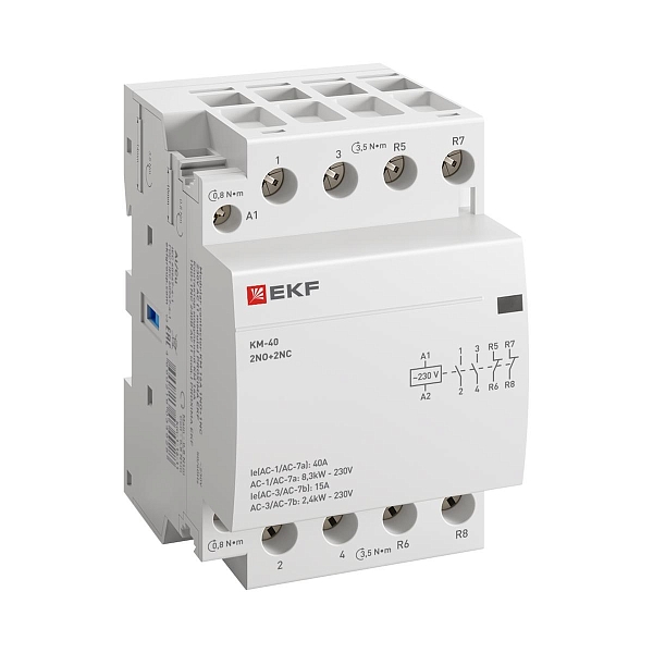 Контактор модульный КМ 40А 2NO+2NC 230В АС (3 мод.) PROXIMA EKF