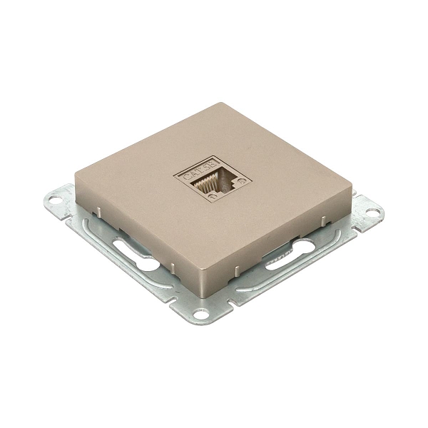 Механизм розетки RJ45 (cat5), шампань Эпика EKF