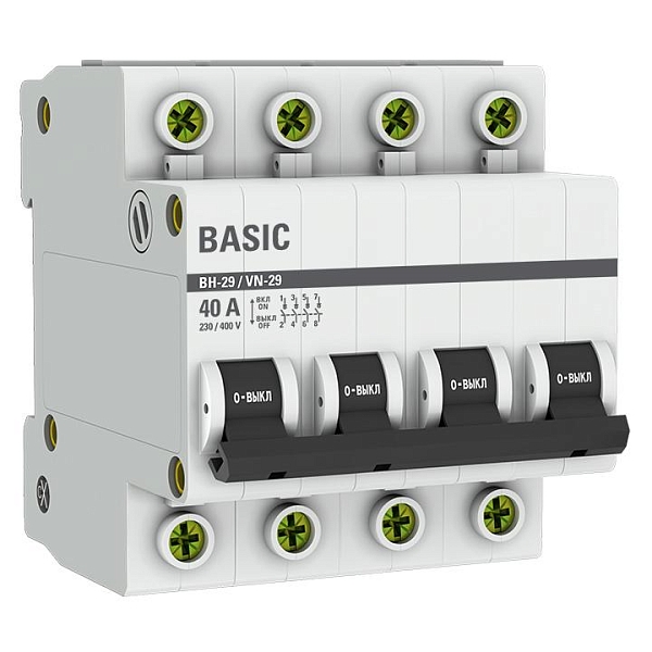 Выключатель нагрузки ВН-29 4P 40А BASIC