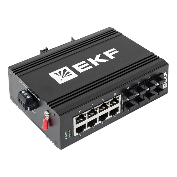 Промышленный неуправляемый коммутатор U-8GX/SFP-8GT, 8 портов 1000Base-X SFP, 8 портов 10/100/1000Base-T(X) RJ45, монтаж на динрейку TSX EKF