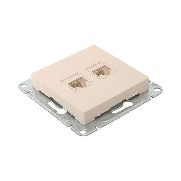 Механизм розетки RJ45 (cat5), кремовый Эпика EKF