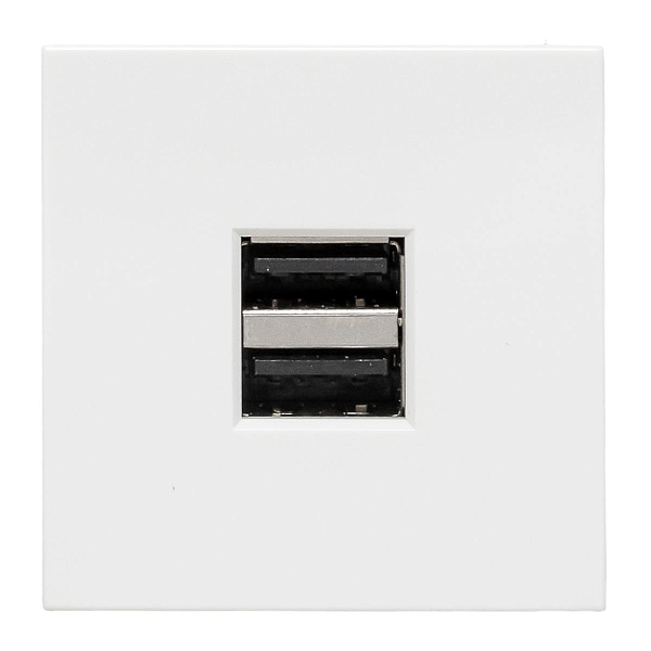 Розетка USB A+A, 2.1А, 2 гнезда, без индикатора EKF