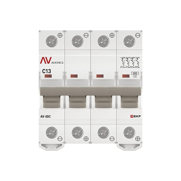 Выключатель автоматический AV-6 DC 4P 13A (C) 6kA EKF AVERES