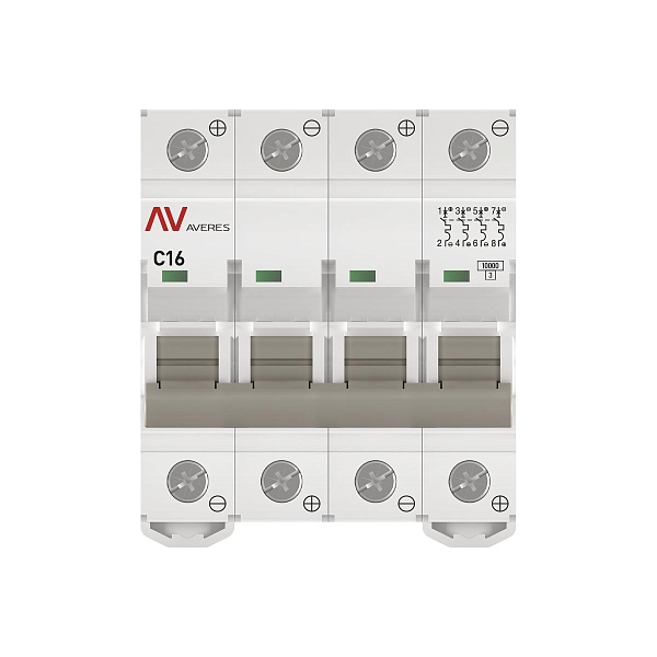Выключатель автоматический AV-10 DC 4P 16A (C) 10kA EKF AVERES