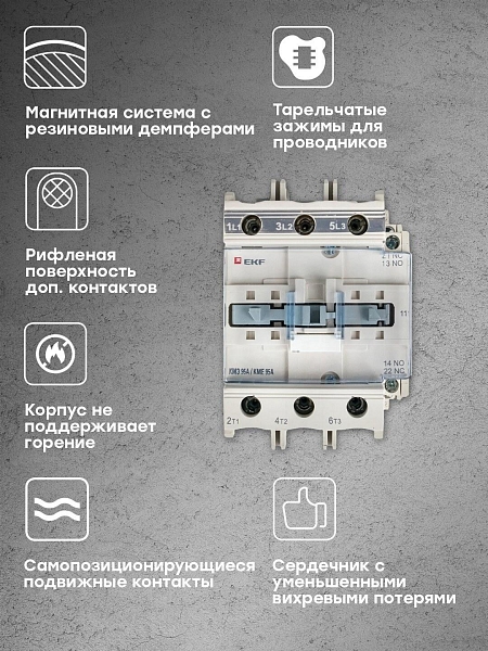 Контактор КМЭ-3 95А 1NO+1NC 36В AC EKF