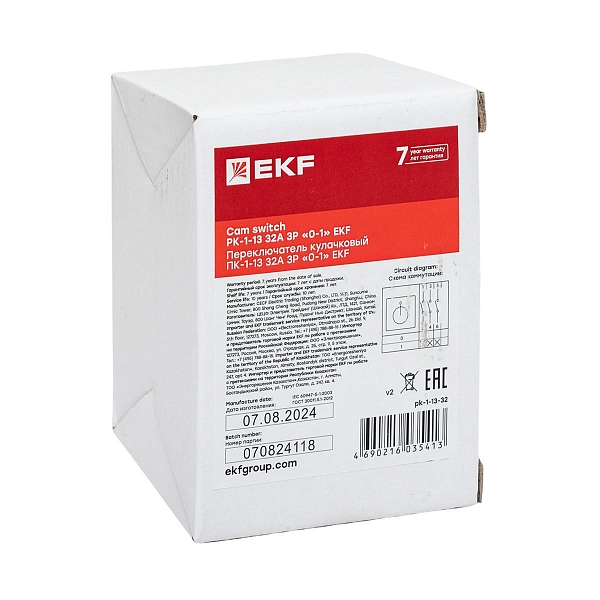 Переключатель кулачковый ПК-1-13 32А 3P "0-1" EKF PROxima