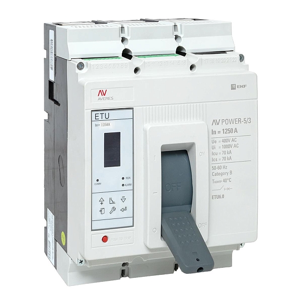 Выключатель автоматический в литом корпусе AV-POWER-5/3 1250А 70кА ETU6.0 EKF
