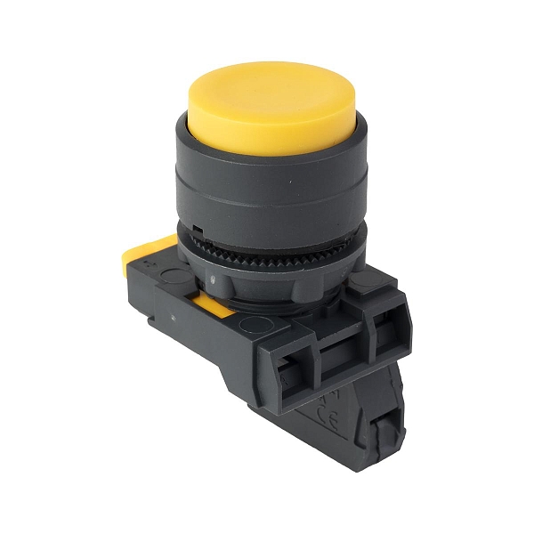 Кнопка выпирающая SB-35 с фиксацией 1NO желтая IP65 EKF