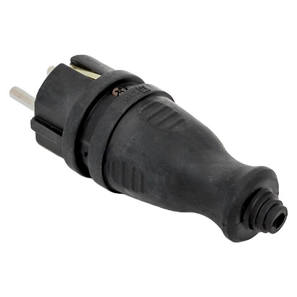Вилка прямая каучуковая 230В 2P+PE 16A IP44 EKF PRO