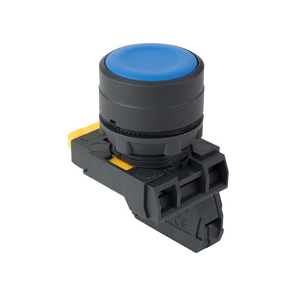 Кнопка SB-31 плоская с фиксацией 1NO синяя IP65 EKF