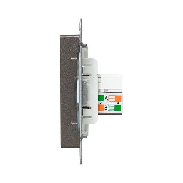 Механизм розетки RJ45 - 2шт, (cat5), мокко Эпика EKF