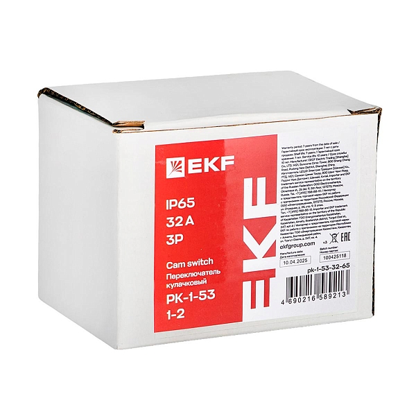 Переключатель кулачковый ПК-1-53 32А 3P «1-2» IP65 EKF