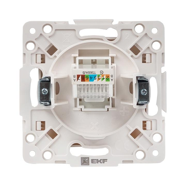 Стокгольм Механизм Розетки RJ-45 1-местной белый EKF