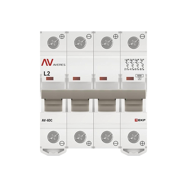Выключатель автоматический AV-6 DC 4P 2A (L) 6kA EKF AVERES