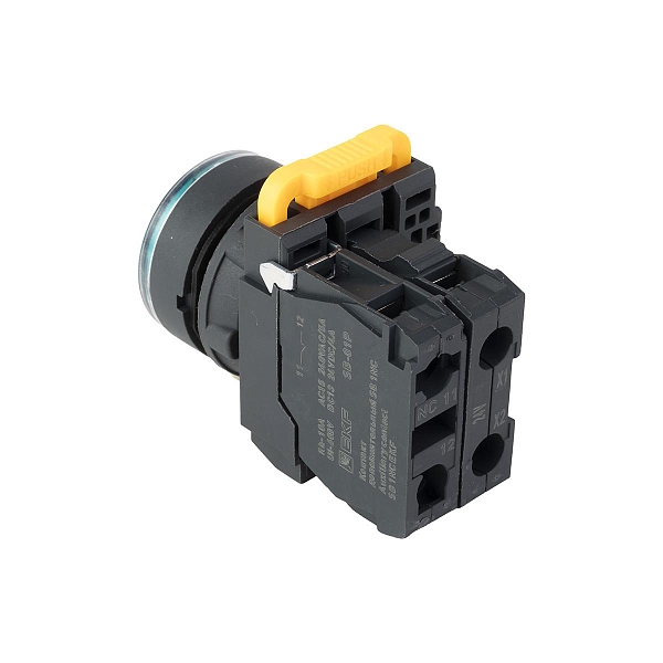 Кнопка SB-27 плоская без фиксации c подсветкой 24V DC 1NC зеленая IP65 EKF