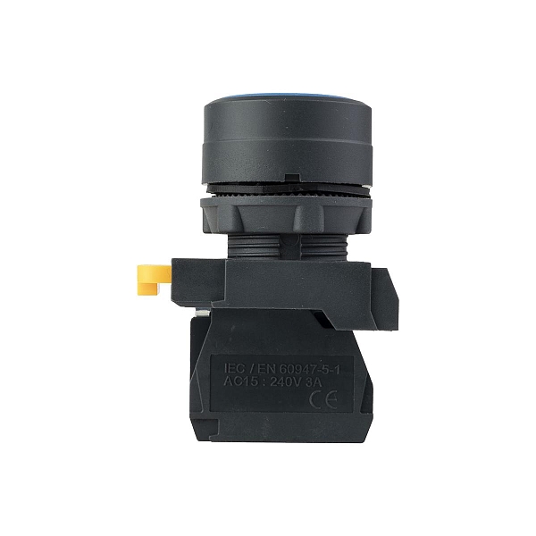 Кнопка SB-31 плоская с фиксацией 1NO синяя IP65 EKF