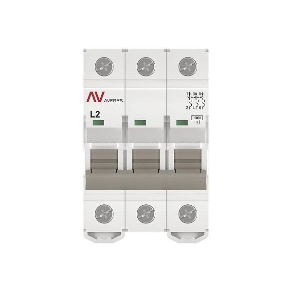 Выключатель автоматический AV-10 3P 2A (L) 10kA EKF AVERES