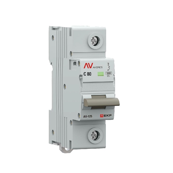 Выключатель автоматический AV-125 1P 80A (D) 10kA EKF AVERES