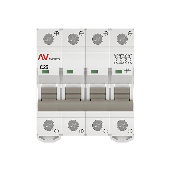 Выключатель автоматический AV-6 DC 4P 25A (C) 6kA EKF AVERES