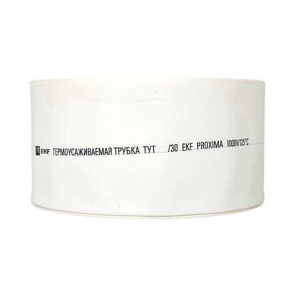 Термоусаживаемая трубка ТУТ нг 80/40 белая рулон EKF PROxima