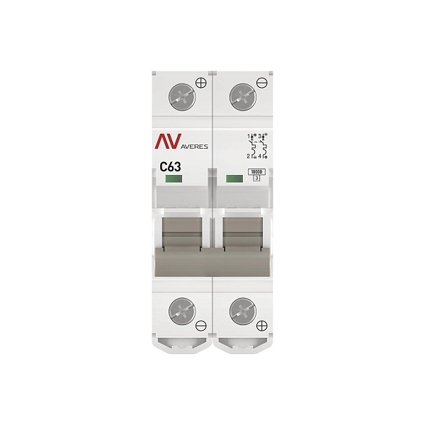 Выключатель автоматический AV-10 DC 2P 63A (C) 10kA EKF AVERES