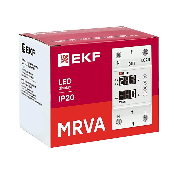 Реле напряжения и тока с дисплеем MRVA 25A EKF PROxima