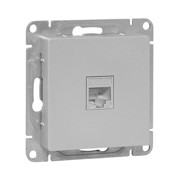 Механизм розетки RJ45 (cat5), алюминий Эпика EKF