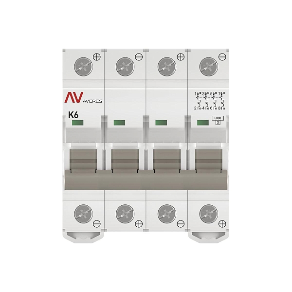 Выключатель автоматический AV-6 DC 4P 6A (K) 6kA EKF AVERES
