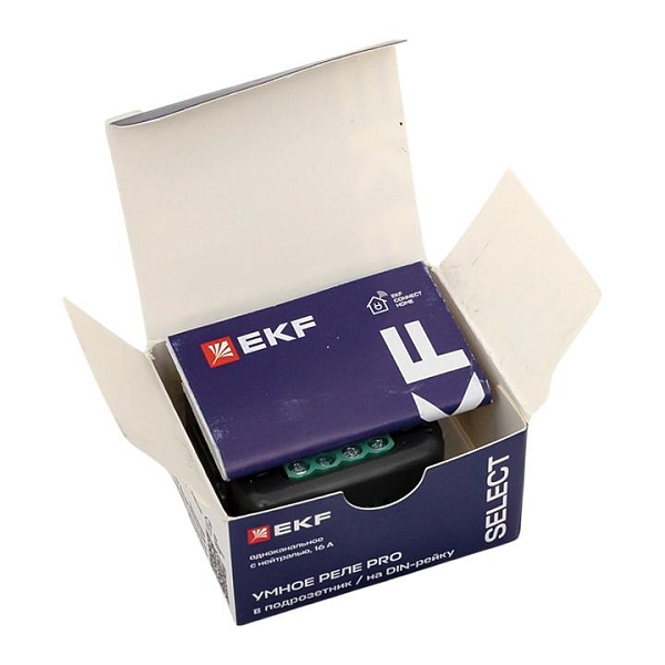 Умное реле в подрозетник 1-канальное с нейтралью 16А Zigbee EKF Connect Select PRO