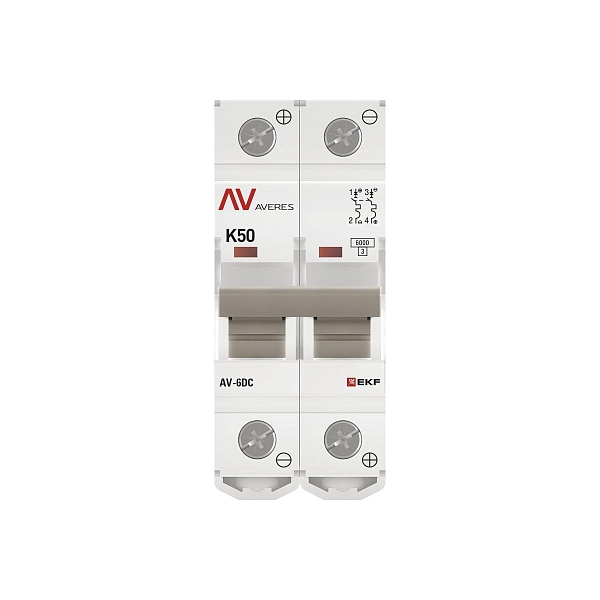 Выключатель автоматический AV-6 DC 2P 50A (K) 6kA EKF AVERES