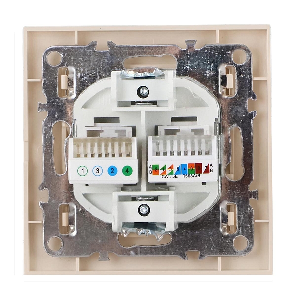Розетка RJ-45+Phone СП бежевый Минск EKF