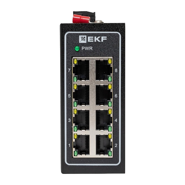 Промышленный неуправляемый коммутатор U-8T, 8 портов 10/100Base-T(X) RJ45, монтаж на динрейку TSX EKF