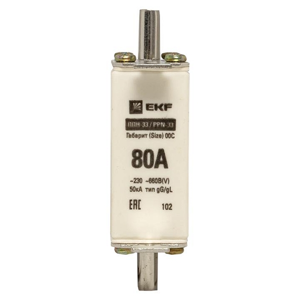 Плавкая вставка ППН-33 100/ 80А габарит 00С EKF 