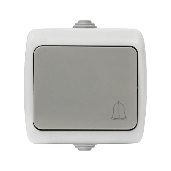 Мурманск Кнопка звонка 1-клавишная 10А IP54 серая EKF