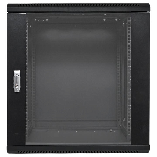 Шкаф настенный 19" TERACOM PRO 12U 600x450 мм дверь стеклянная с замком-ручкой чёрный