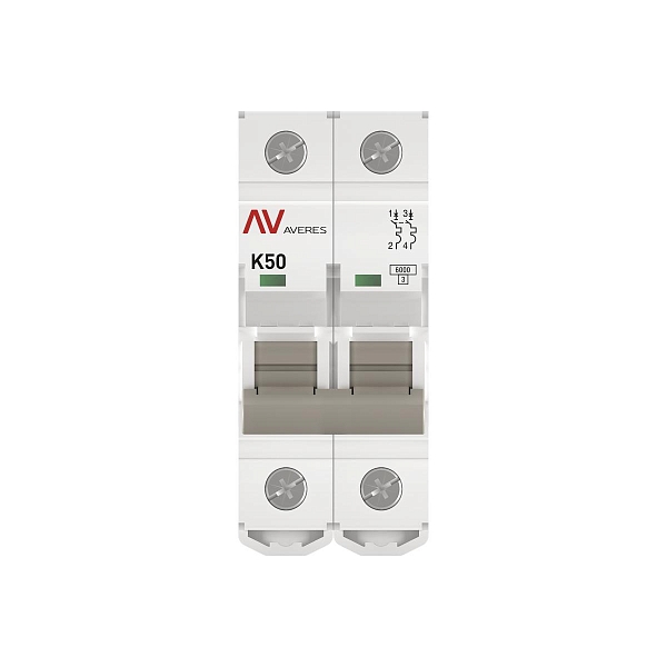 Выключатель автоматический AV-6 2P 50A (K) 6kA EKF AVERES