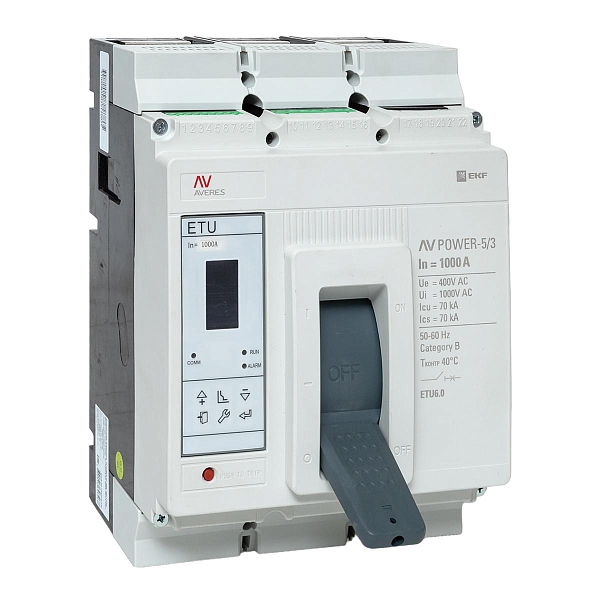 Выключатель автоматический в литом корпусе AV-POWER-5/3 1000А 70кА ETU6.0 EKF
