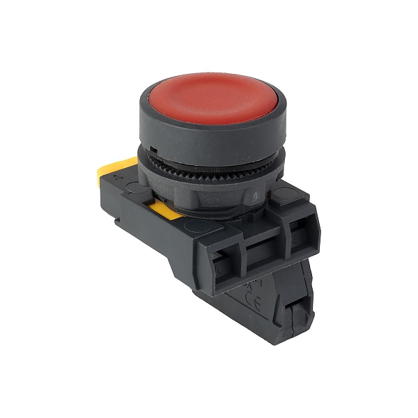 Кнопка SB-21 плоская без фиксации 1NO красная IP65 EKF