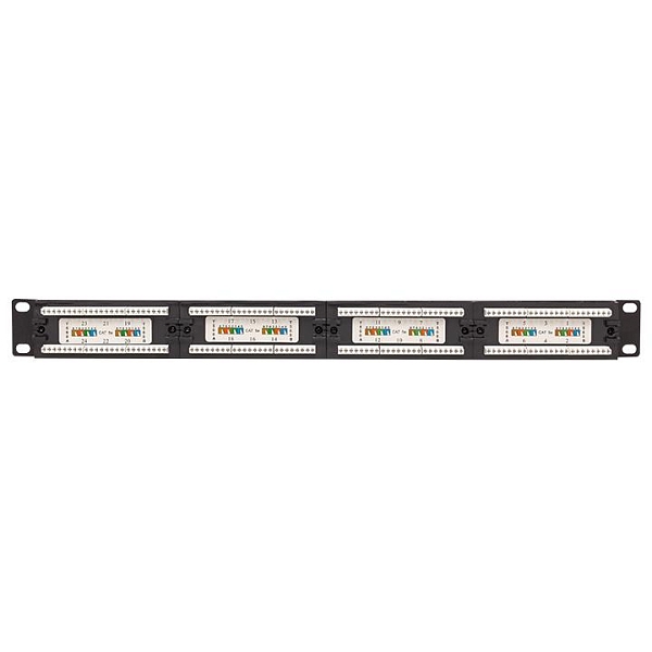 Патч-панель TERACOM PRO 19'' Cat.5E 1U неэкранированная UTP 24 порта RJ-45 Dual IDC