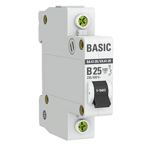 Автоматический выключатель ВА 47-29 1P 25А (B) 4,5кА BASIC