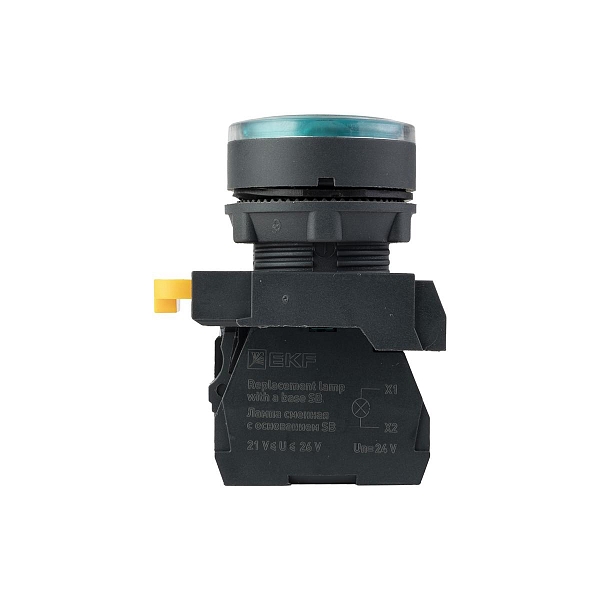 Кнопка SB-27 плоская без фиксации c подсветкой 24V DC 1NC зеленая IP65 EKF