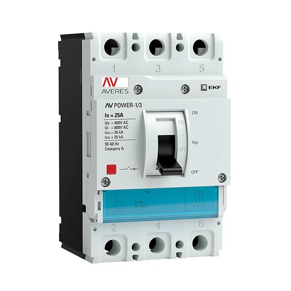 Выключатель автоматический в литом корпусе AV-POWER-1/3 25А 35кА TR EKF