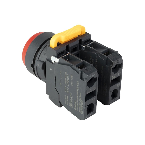 Кнопка выпирающая SB-25 без фиксации 1NO+1NС красная IP65 EKF