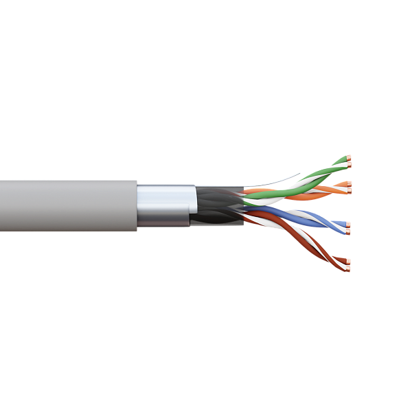 Кабель витая пара TERACOM PRO Cat.5E F/UTP 4 пары solid 24AWG оболочка LSZH нг(А)-HF цвет серый (упак. 305м)