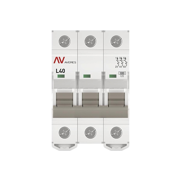 Выключатель автоматический AV-10 3P 40A (L) 10kA EKF AVERES
