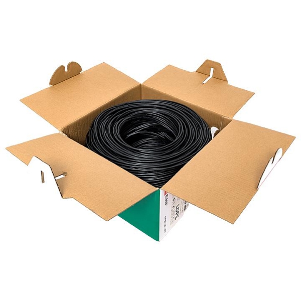 Кабель витая пара TERACOM Cat.5E U/UTP 4 пары solid внешний оболочка LDPE цвет черный (упак. 305м)