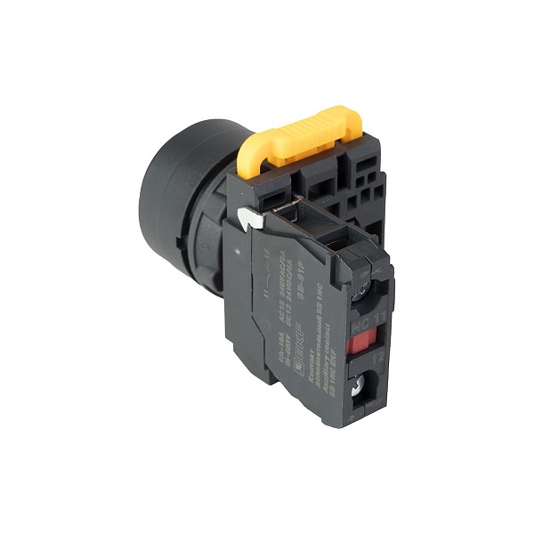 Кнопка SB-31 плоская с фиксацией 1NС черная IP65 EKF