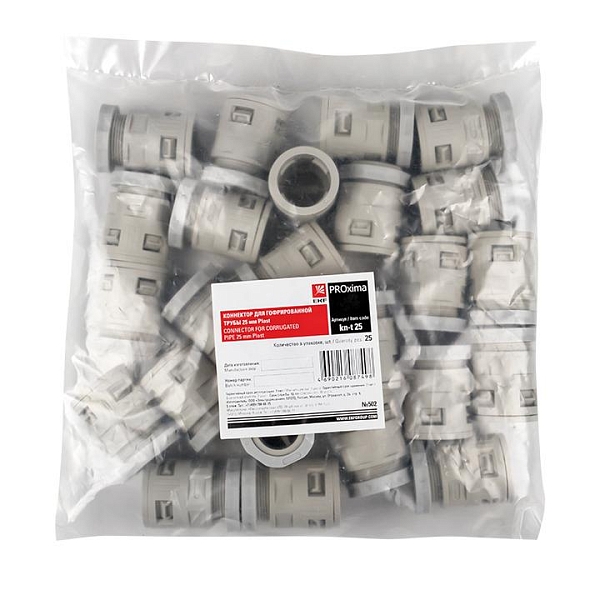 Коннектор для гофрированной трубы (25 мм) (25 шт) EKF-Plast