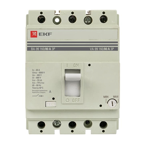Выключатель автоматический ВА-99 160/ 80А 3P 35кА EKF PROxima